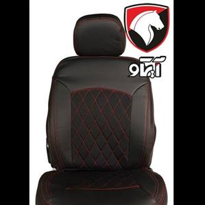 روکش صندلی چرم طرح جدید با دوخت قرمز سمند سورن