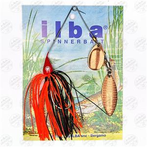لانسه ماهیگیری ۱۹ گرم ایلبا Ilba ایتالیا مدل SPINNERBAITS TANDEM Red-Fluorange/Black blade Copper