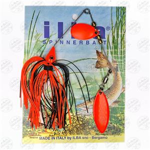 لانسه ماهیگیری ۱۹ گرم ایلبا Ilba ایتالیا مدل SPINNERBAITS TANDEM FLUORANGE/Black blade Fluorange