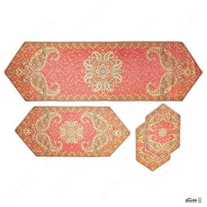 سرویس کامل رومیزی ترمه طرح سپند رنگ صورتی