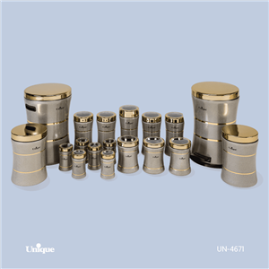 سرویس آشپزخانه 18 پارچه کمر باریک خطی زیتونی براق طلا یونیک کد UN-4671