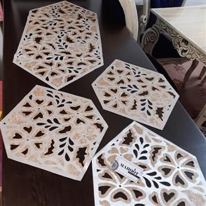 رومیزی  رو عسلی چهار تکه جلومبلی قلبی