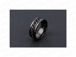 حلقه مردانه و زنانه اسپینردار طرح ساده مشکی 14790