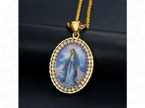 گردنبند مردانه و زنانه طرح مریم مقدس 14440