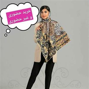 روسری ساتن  ابریشم جنس ترک دور دست دوز بانوی خاص انواع روسری قواره بزرگ ابریشم