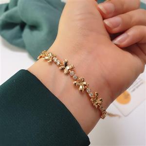 بدلیجات دستبند دخترانه ظریف ژوپینگ رنگ ثابت با قفل اضافه