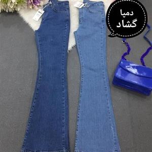 شلوار جین لی  دمپا گشاد آبی زنانه
