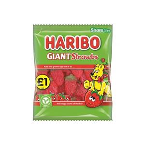 پاستیل هاریبو مدل Giant Strawbs اروپا 140 گرمی 