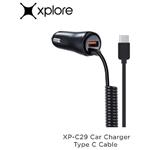 شارژر فندکی دو کاره مدل اکسپلور xp c29 تایپ سی همراه با خروجی usb