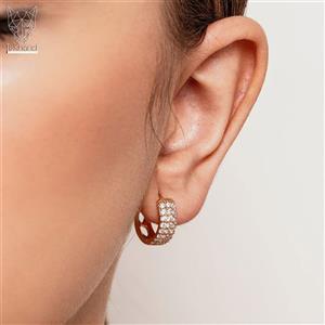 گوشواره حلقه ای تمام الماس ژوپینگ