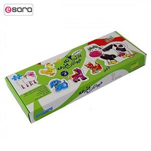 بازی آموزشی گلدونه مدل پازل دو تکه شناخت حیوانات مزرعه