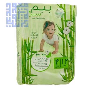 پوشک ببم سبز سایز 4 نرمال بسته 12 عددی