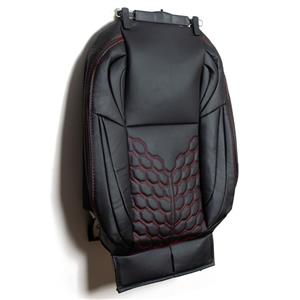 روکش سمند و سورن صندلی جدید چرم مشکی با دوخت قرمز