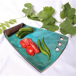 دیس سرو سفالی دست ساز طرح جدید