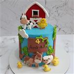 ماکت کیک یک طبقه طرح مزرعه.ویژه عکاسی و هدیه .جنس خمیر فوندانت . قابلیت تغییر سایز و رنگ و مدل .از یک طبقه الی پنج طبقه