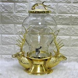 کلمن شیشه ای پذیرایی پایه آلومینیوم گوزن 7 لیتر خاص و باکیفیت