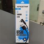 کابل شارژ USB به micro usb برند کینگ استار مدل k80A  طول 1.1 متر (یک سر L)