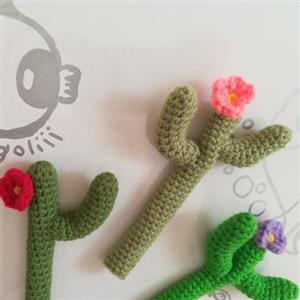 کاور خودکار بافتنی طرح کاکتوس گلدار