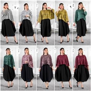 شومیز و سارافون ست دوتیکه زنانه فری سایز از سایز 38 تا 46