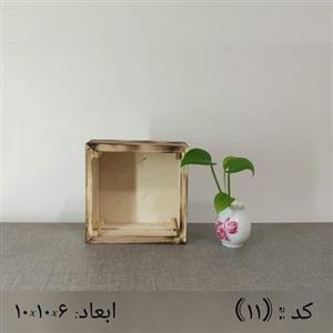 جعبه و باکس گل چوبی طرح مربع سایز کوچک مناسب گل ی ها جعبه هدیه