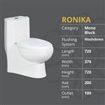 توالت فرنگی پارس سرام مدل رونیکا آکس 20 خروجی 10 نوع تخلیه واش دان