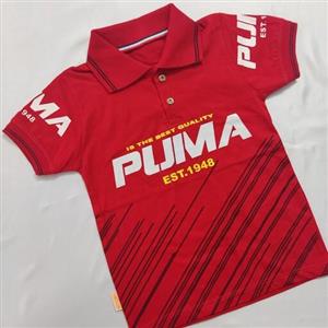 تیشرت یقه دار پسرانه PUMA جنس پنبه سوپر سایز 45 تا 60