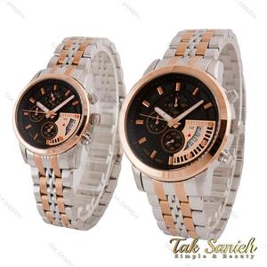 ساعت ست سیتیزن وی آی پی دو رنگ رزگلد صفحه مشکی Citizen-4701-S