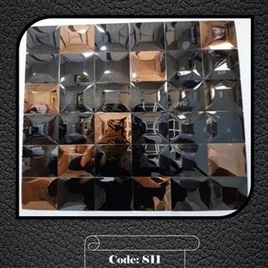 تایل  کاشی بین کابینتی استیل کامپوزیت آلومینیوم پشت چسب نصب آسان  کد  S11