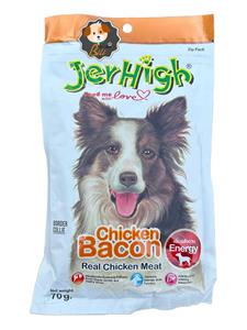 تشویقی جرهای سگ با طعم بیکن ۷۰ گرمی ـ JERHIGH CHICKEN BACON REAL CHICKEN MEAT 70 GR 