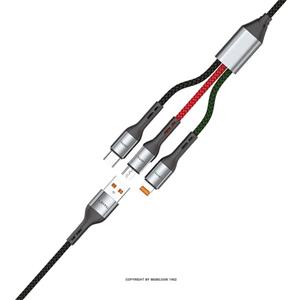 کابل شارژ تبدیل USB به لایتنینگ و میکرو و تایپ سی لیتو مدل LD49