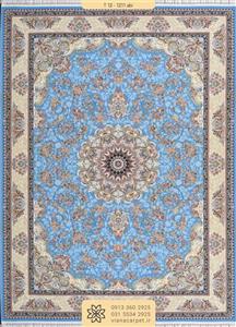 فرش کاشان / ۱۲۰۰ شانه / رنگ آبی / کد ۱۲۱۱