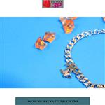 دستبند کارتیر طرح سه پروانه نقره ای  برجسته کد2171630/12