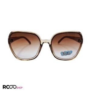 عینک آفتابی بچه گانه با فریم قهوه ای، دسته کالباسی و لنز قهوه ای مدل 3091