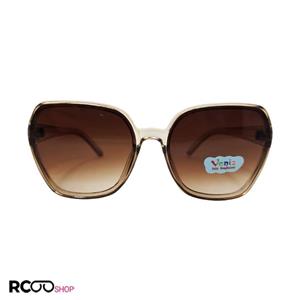 عینک آفتابی بچه گانه با فریم چندضلعی و لنز قهوه ای رنگ و سایه روشن مدل 3091