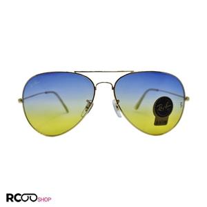 عینک دید در شب با لنز دو رنگ آبی و زرد رنگ خلبانی ریبن مدل 3026