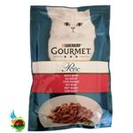 پوچ گربه گورمت پورینا با طعم گوشت Purina gourmet perle with Beef وزن ۸۵ گرم