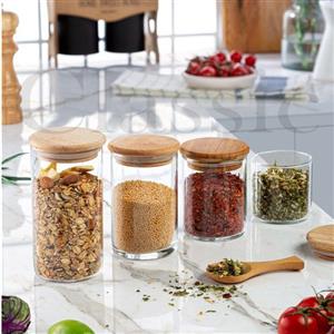 بانکه ادویه درب بامبو سایز 2 (12 سانتیمتر)