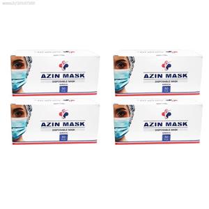 ماسک سه لایه پزشکی آذین ماسک 4 بسته 50 عددی