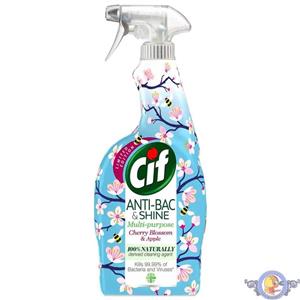 اسپری چند منظوره سطوح سیف آنتی باکتریال و براق کننده Cif ANTI-BAC & Shine