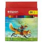 مداد رنگی 24 رنگ جعبه مقوایی طرح روباه الیپون ELIPON