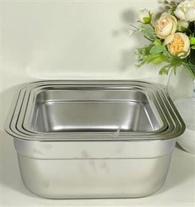 لگن 4 عددی چهار گوش استیل یونیک لایف