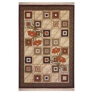 گلیم ماشینی کویر کد FMK06  زمینه کرم