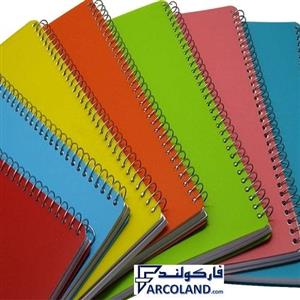 دفتر خط دار سیمی 100 برگ جلد طلقی مات | تک فنری مشق | رنگ های متنوع