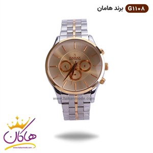 ساعت مچی مردانه هامان نقره ای رز گلد صفحه رز گلد کد G 1108