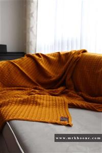 شال مبل انگلیش هوم بافت دار رنگ خردلی