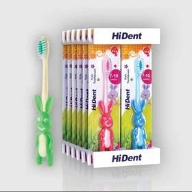 مسواک کودک هایدنت عمده کد 952 HiDent های دنت بچه 12 عددی برس نرم 7 تا 10 سال با قاب محافظ مدرسه پخش یاس تهران