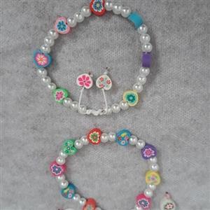 دستبند مروارید و فیمو قلبی هانیا