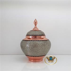 قندان سیبی 25 مس و خاتم برند آقاجانی