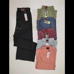 شلوار زنانه نخی کبریتی ریلی راسته قواره بزرگ