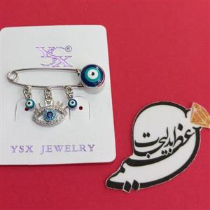 سنجاق سینه برند ysx چشم نظر رنگ ثابت روکش طلا بسیار زیبا کد1